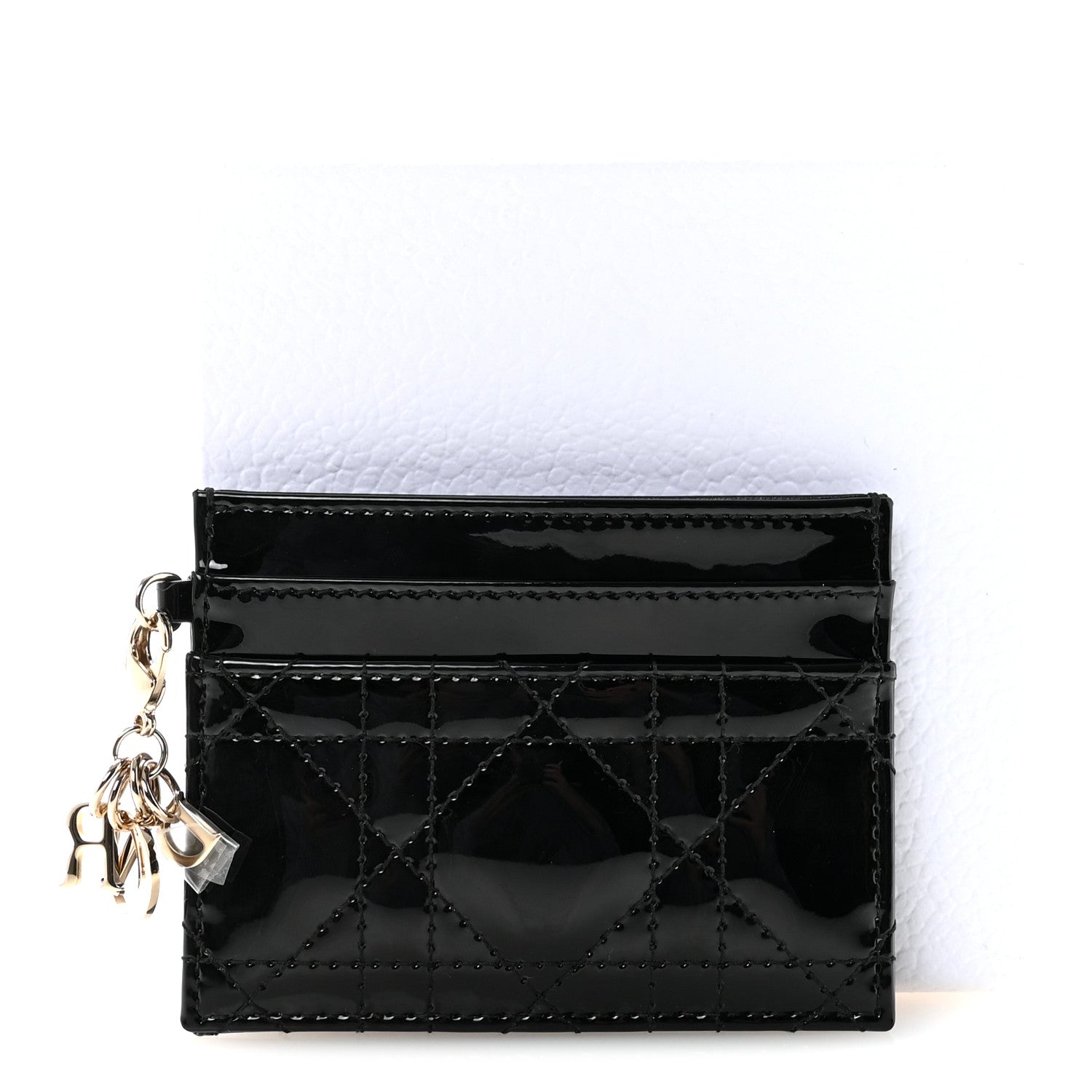 Christian Dior Patent Cannage Lady Dior Card Holder Black 1825671