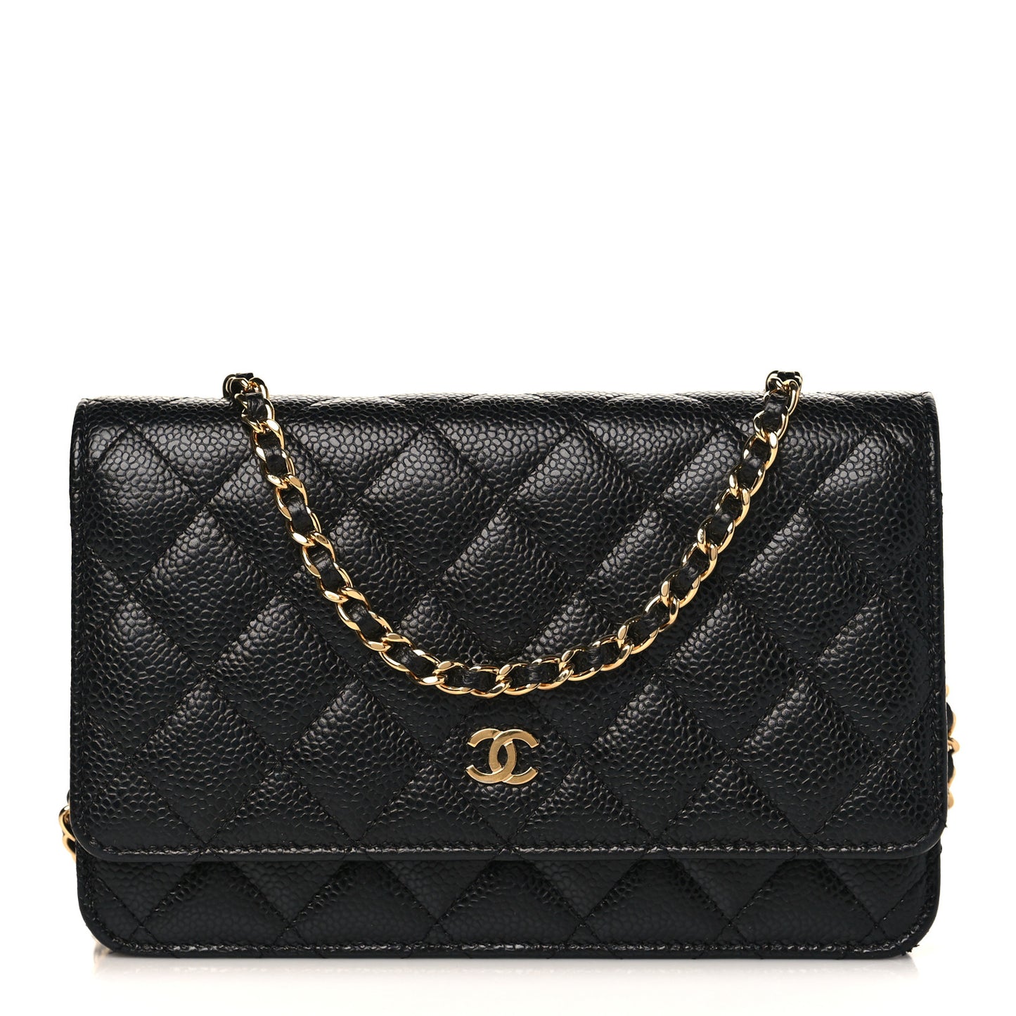 Caviar Quilted Wallet On Chain WOC Black