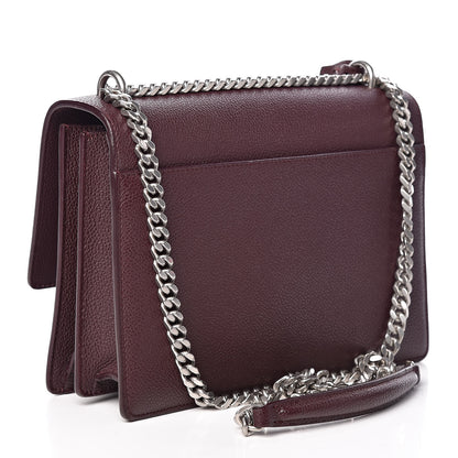 Saint Laurent Grained Calfskin Medium Monogram Sunset Bordeaux 3 of 11