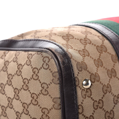 Gucci Monogram Vintage Web Medium Boston Dark Brown 24 of 28