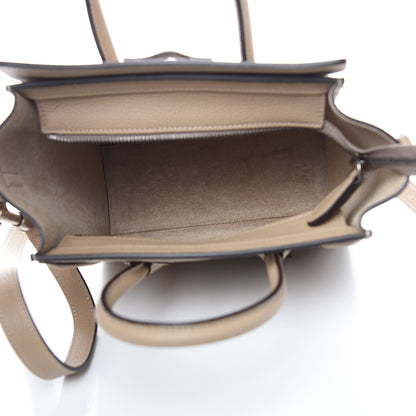 Celine Drummed Calfskin Nano Luggage Dune 5 of 11