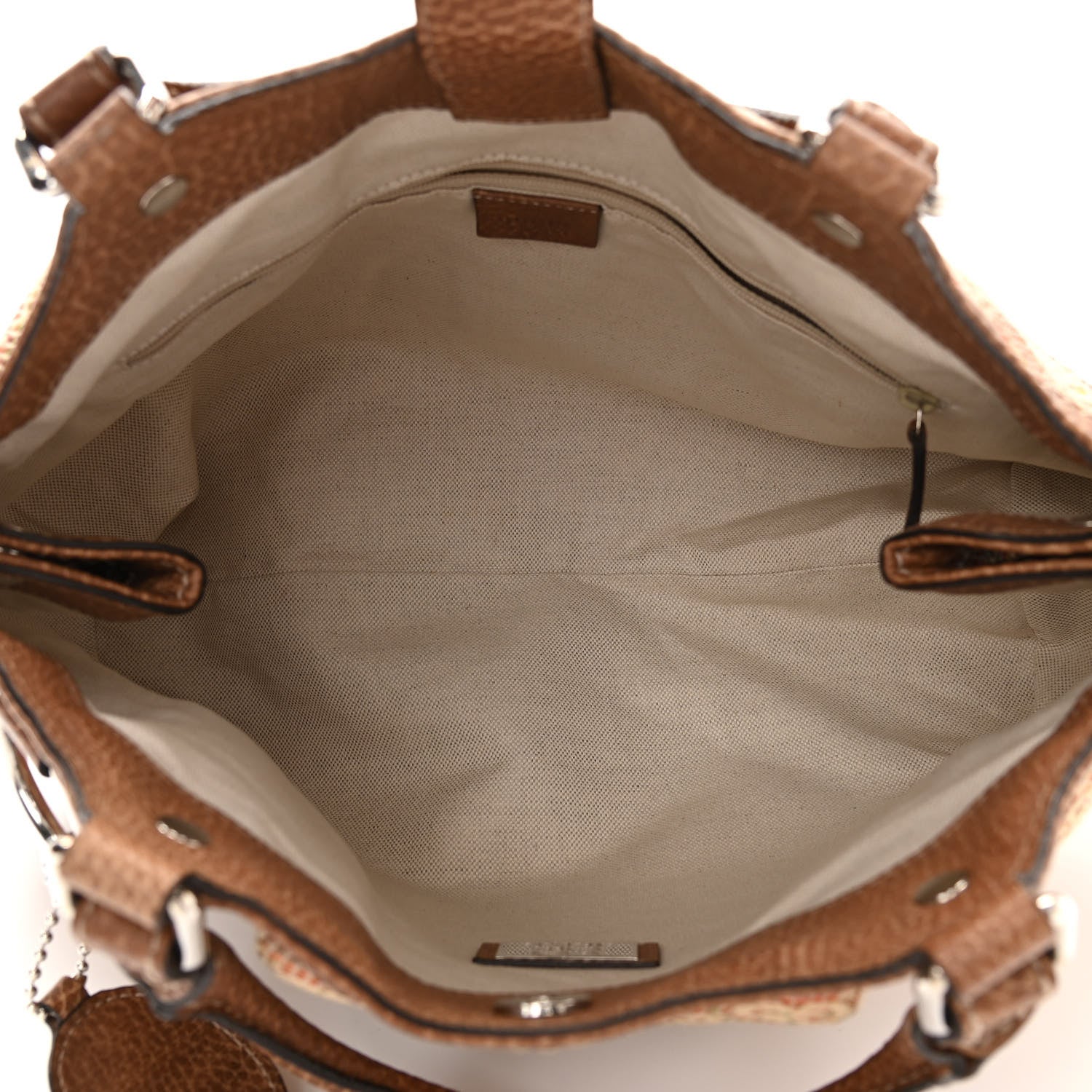 Gucci Monogram Sunset Raffia Medium Sukey Brown 5 of 12