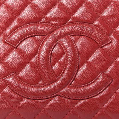 Chanel Caviar Quilted Grand Shopping Tote GST Red 7 of 9