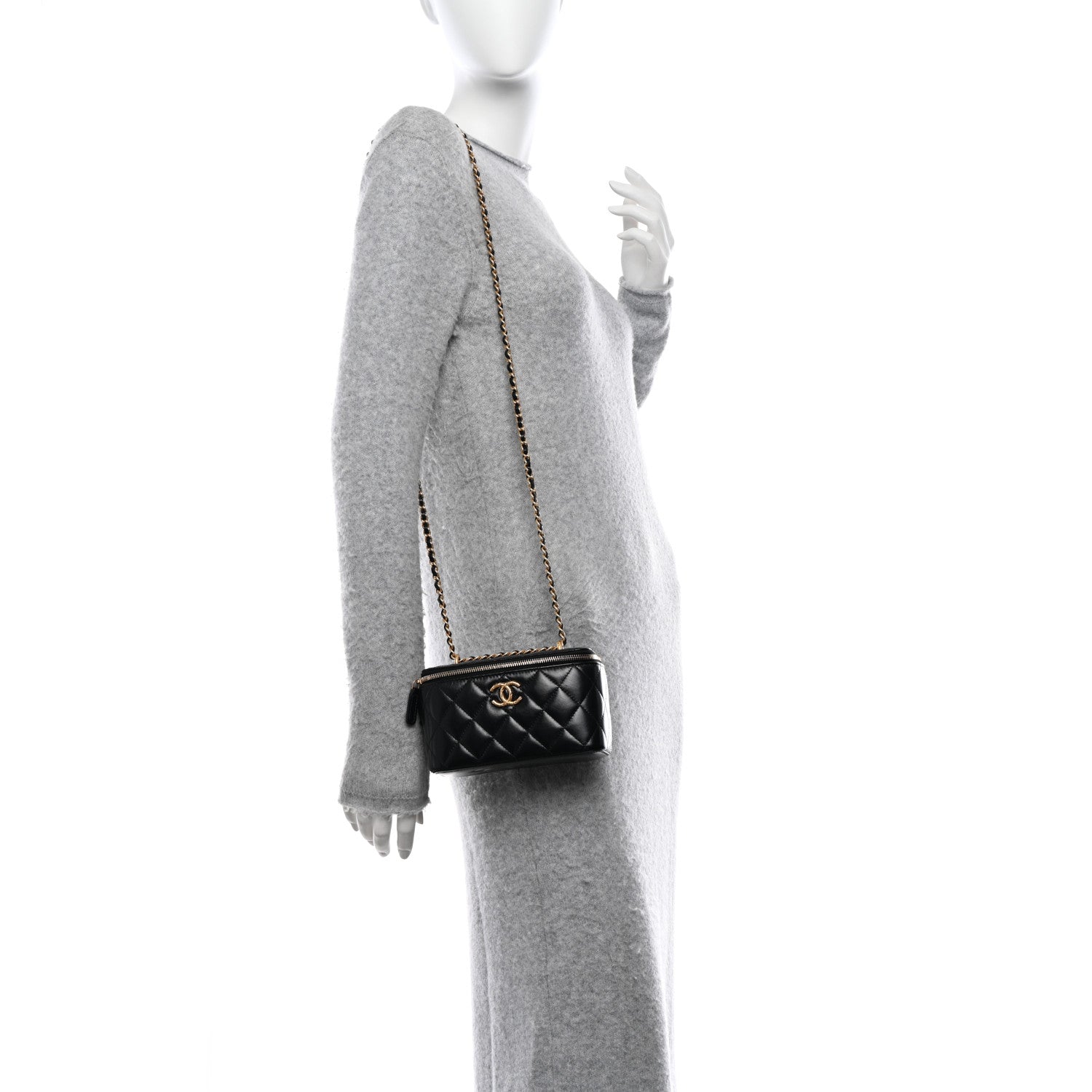 Chanel Lambskin Quilted Small CC Dynasty Vanity Case With Chain Black 2 of 11