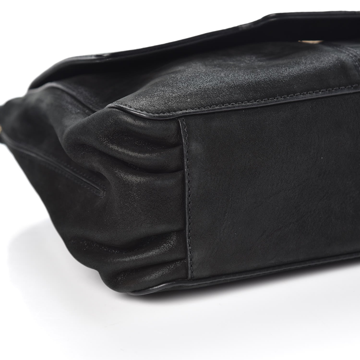 Fendi Metallic Nubuck Shoulder Bag Black 10 of 12