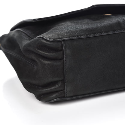 Fendi Metallic Nubuck Shoulder Bag Black 10 of 12