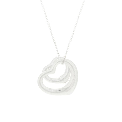 Tiffany Sterling Silver Elsa Peretti Double Open Heart Pendant Necklace 6 of 6