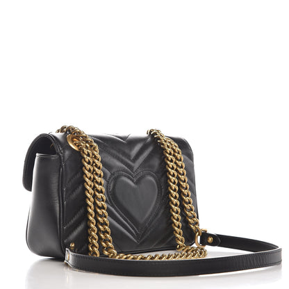 Gucci Calfskin Matelasse Mini GG Marmont Shoulder Bag Black 4 of 8