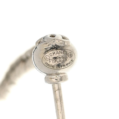 Chanel Baguette Crystal CC Drop Earrings Silver 4 of 4