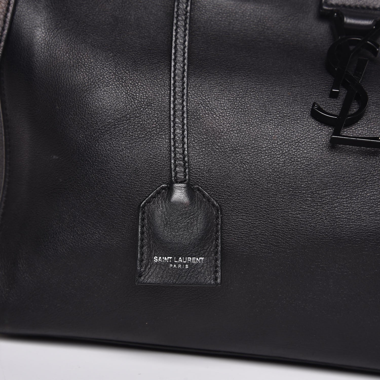 Saint Laurent Calfskin Small Monogram Downtown Cabas Black 14 of 15