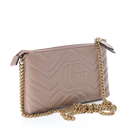 Gucci Calfskin Matelasse Mini GG Marmont Chain Bag Porcelain Rose 2 of 7