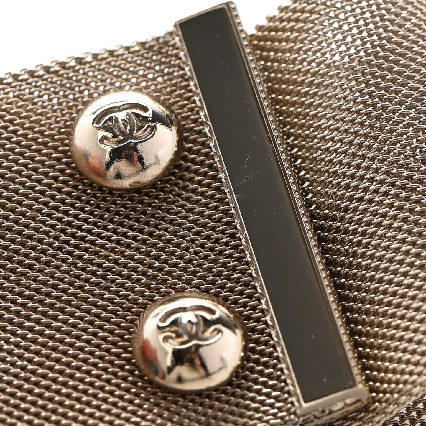 Metal Mesh CC Bracelet M Light Gold