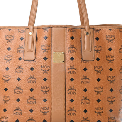 MCM Visetos Medium Liz Reversible Shopper Tote Cognac 11 of 15