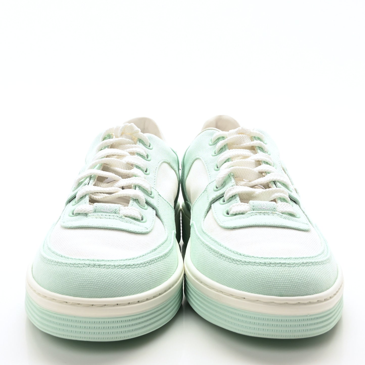 Cotton Sneakers 40.5 Light Turquoise White