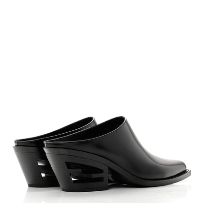 Fendi Vitello Abrasivato FF Cut Mules 39 Black 3 of 9