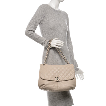 Chanel Calfskin Quilted Large Trianon Messenger Flap Light Beige 2 of 7