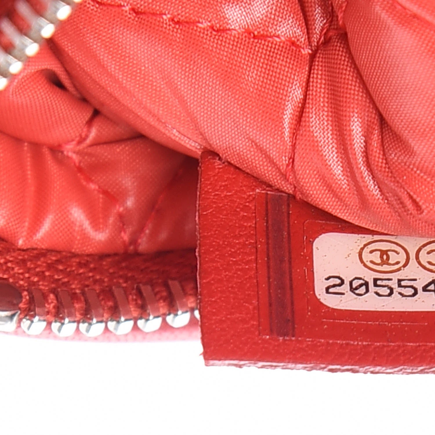 Chanel Lambskin Quilted CC Beauty Clutch Red 8 of 8