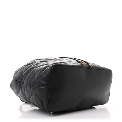 Chanel Lambskin Quilted Drawstring Backpack Black 4 of 11