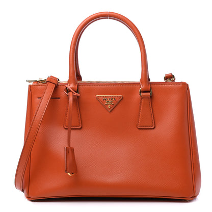 Prada Saffiano Small Galleria Double Zip Tote Papaya 1 of 9