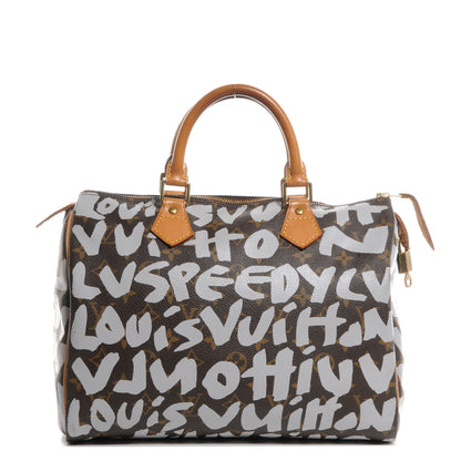 Louis Vuitton Monogram Graffiti Speedy 30 Silver 1 of 7