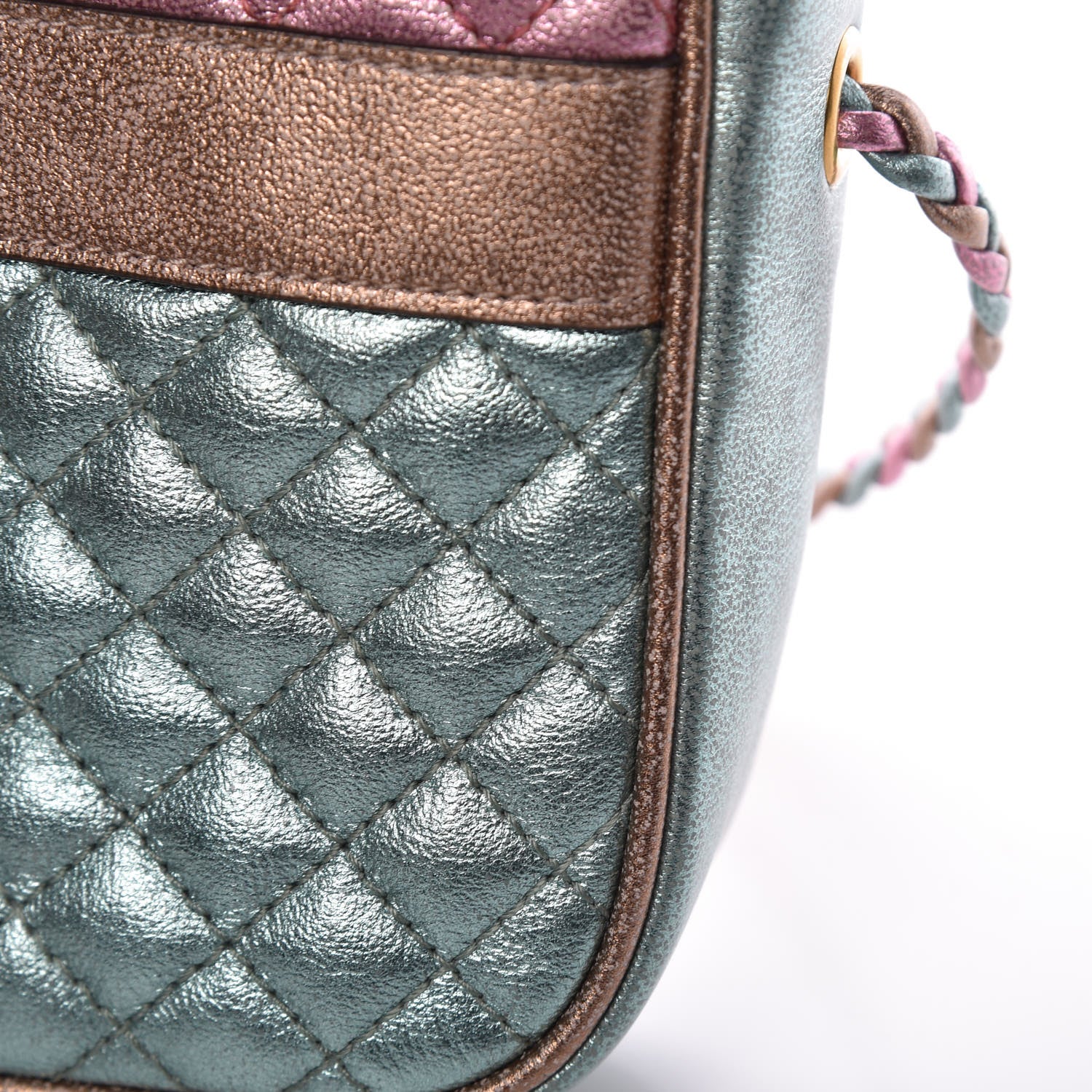 Gucci Laminated Nappa Trapuntata Small Zumi Shoulder Bag Rosa Lago Rame 10 of 11