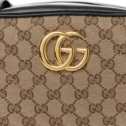 Gucci Monogram Matelasse Diagonal Small GG Marmont Chain Shoulder Bag Beige Black 9 of 13