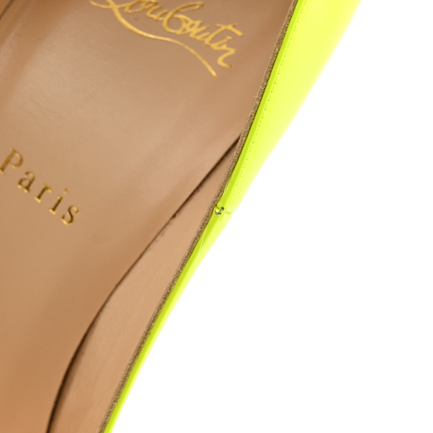 Christian Louboutin Matte Calfskin Jazz Calf Fluo So Kate 120 Pumps 40 Jaune White 9 of 13