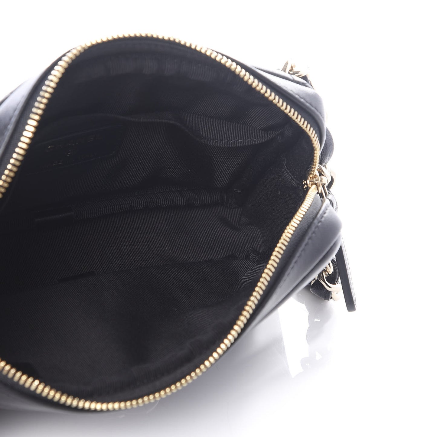 Lambskin Quilted Waist Bag Black