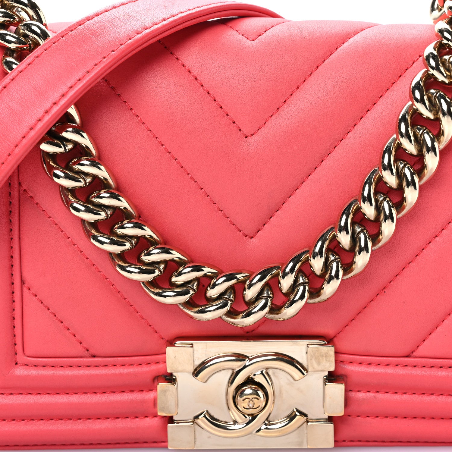 Chanel Calfskin Chevron Quilted Small Boy Flap Pink 8 of 17