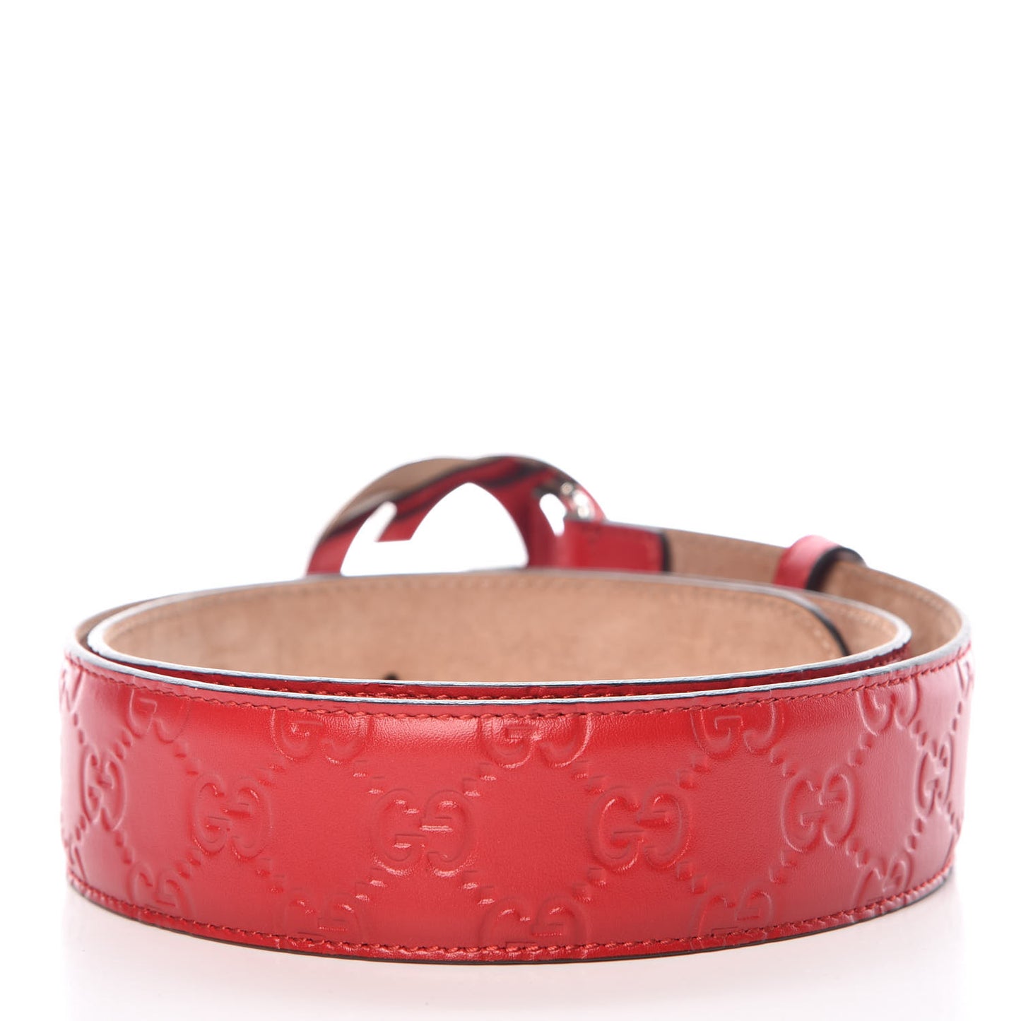 Guccissima Signature Interlocking G 40mm Belt 95 38 Hibiscus Red