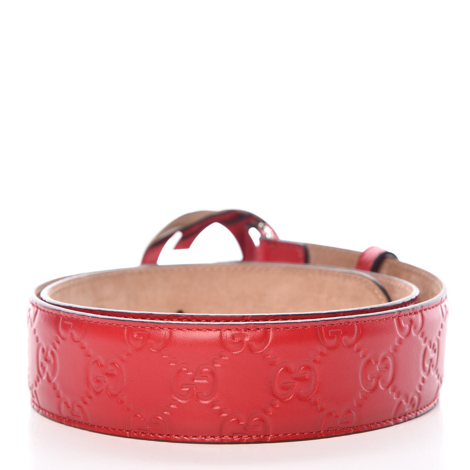 Gucci Guccissima Signature Interlocking G 40mm Belt 95 38 Hibiscus Red 3 of 7