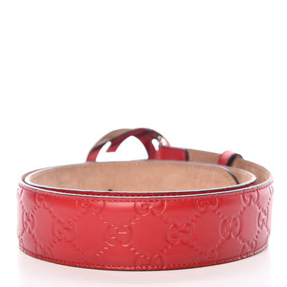 Gucci Guccissima Signature Interlocking G 40mm Belt 95 38 Hibiscus Red 3 of 7