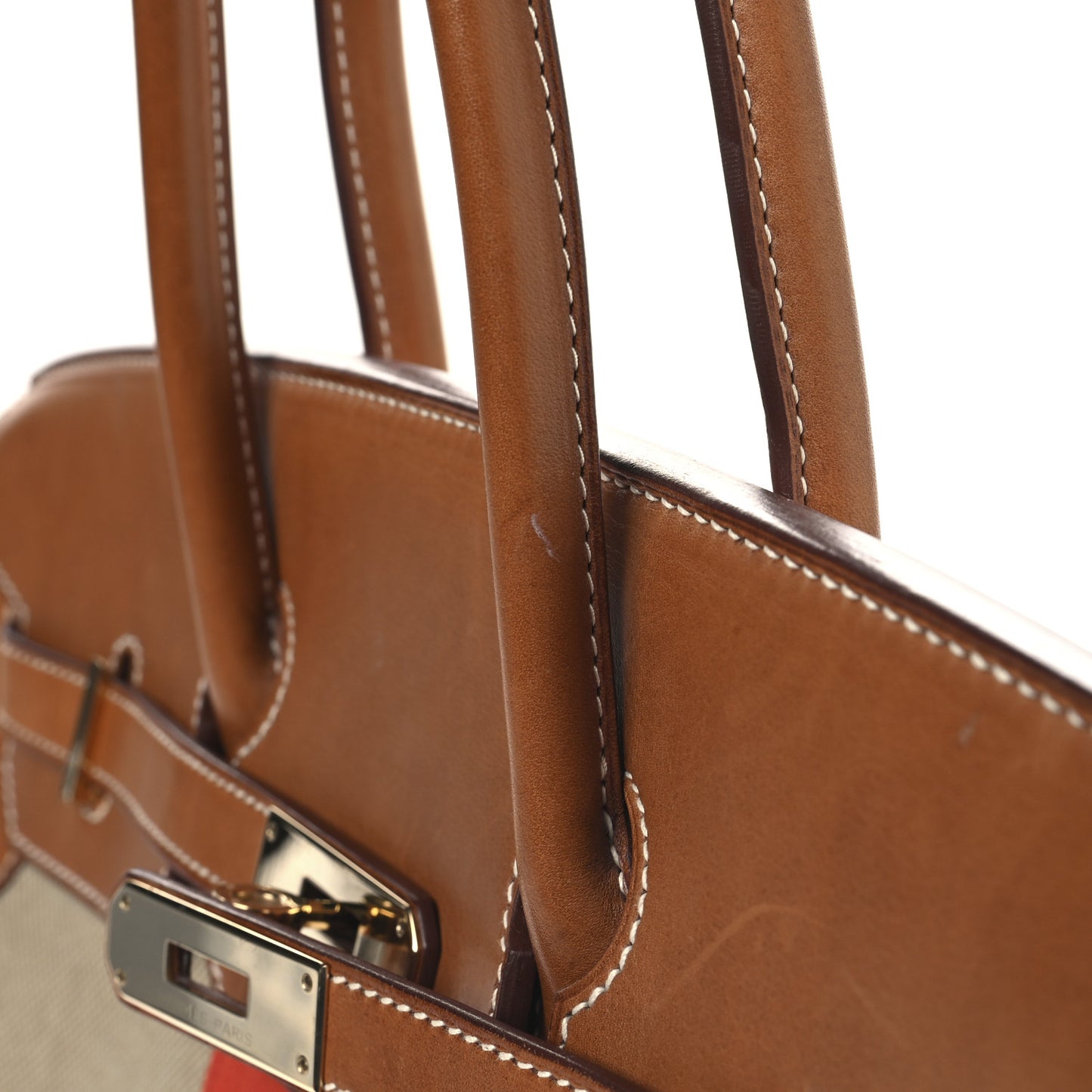 Toile Natural Barenia Flag Birkin 35 Fauve Paprika