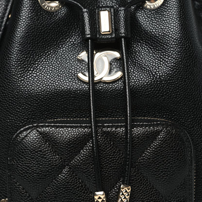 Chanel Caviar Quilted CC Pocket Bucket Bag Black 8 of 10