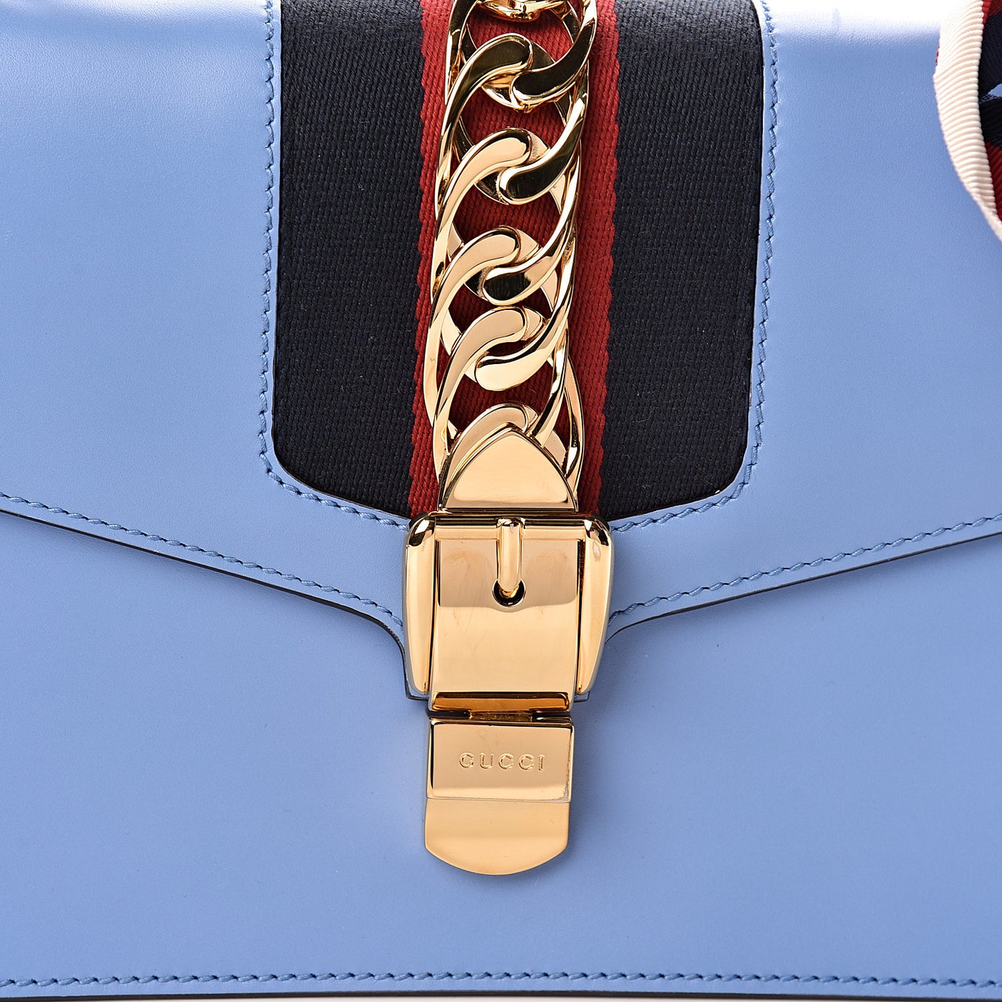Calfskin Small Sylvie Shoulder Bag Clear Sky Blue