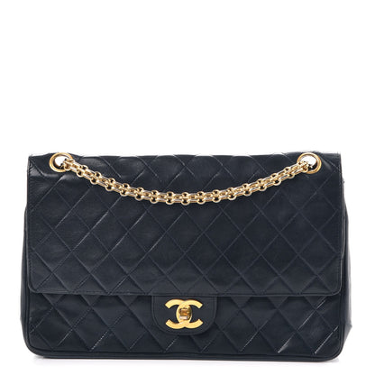 Chanel Lambskin Medium Mademoiselle Chain Double Flap Navy 1 of 7