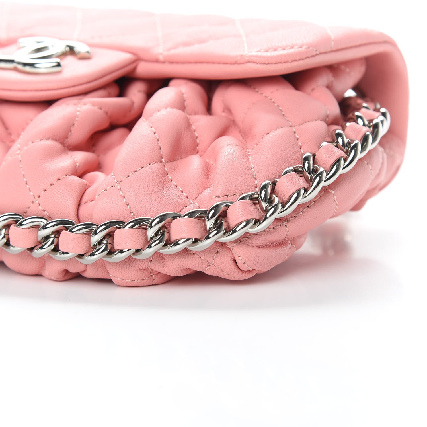 Chanel Washed Lambskin Quilted Mini Chain Around Messenger Pink 10 of 11