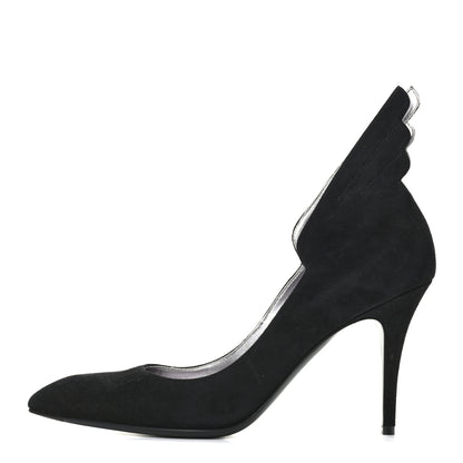 Hermes Suede Goatskin Victoire 90 Pumps 40 Black 1 of 9