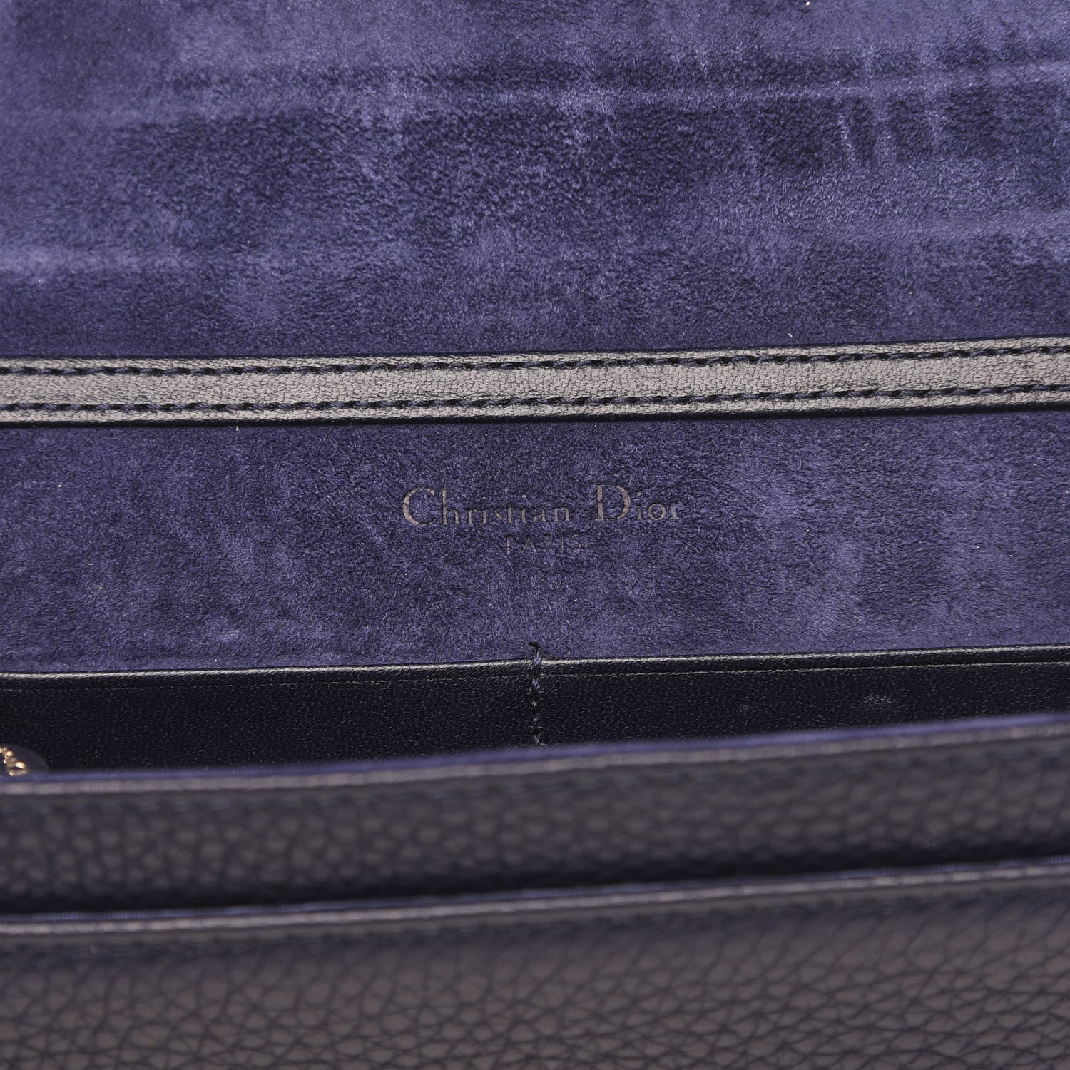 Christian Dior Grained Calfskin Diorama Wallet on Chain Pouch Indigo 6 of 10