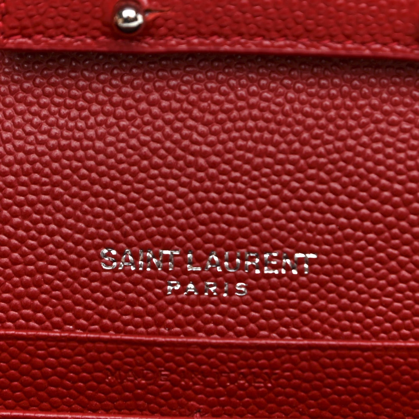 Grain De Poudre Matelasse Chevron Monogram Chain Wallet Red