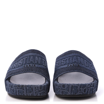 Christian Dior Oblique Denim D-Way Platform Sandal 38 Blue 2 of 9