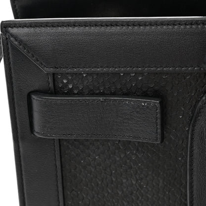 Saint Laurent Python Calfskin Embossed Small Sac de Jour Black 16 of 17