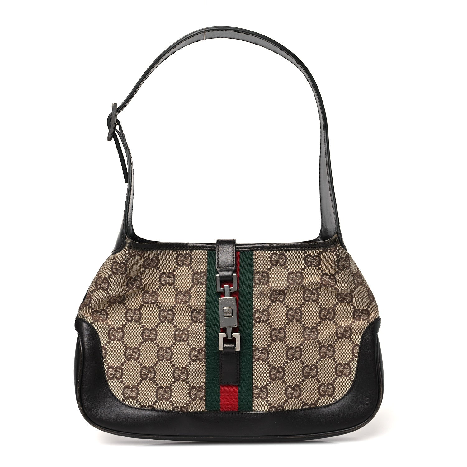Gucci Monogram Web Small Jackie O Hobo Dark Brown 1 of 11