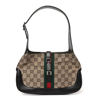 Gucci Monogram Web Small Jackie O Hobo Dark Brown 1 of 11