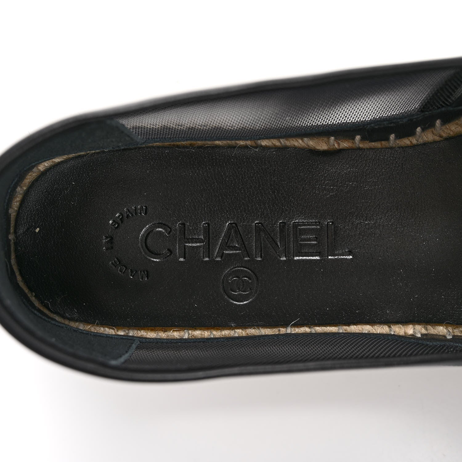Chanel Mesh Grosgrain CC Espadrilles 37 Black 7 of 10