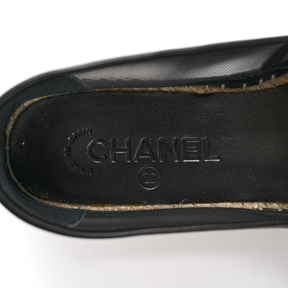 Chanel Mesh Grosgrain CC Espadrilles 37 Black 7 of 10