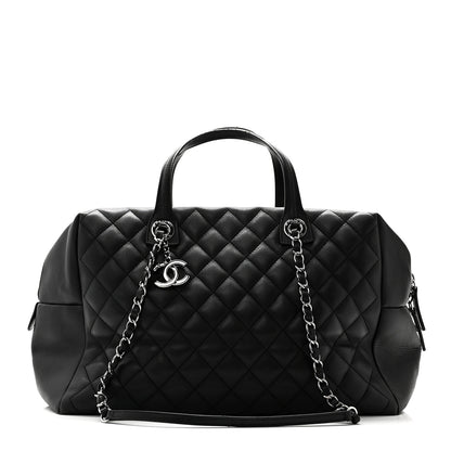 Chanel Calfskin Quilted Feather Weight Bowling Bag Black 1 of 11