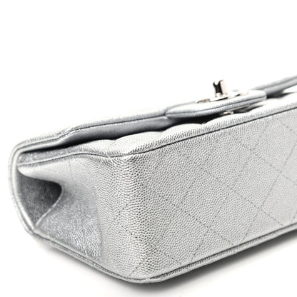 Chanel Metallic Caviar Quilted Mini Top Handle Rectangular Flap Silver 8 of 9