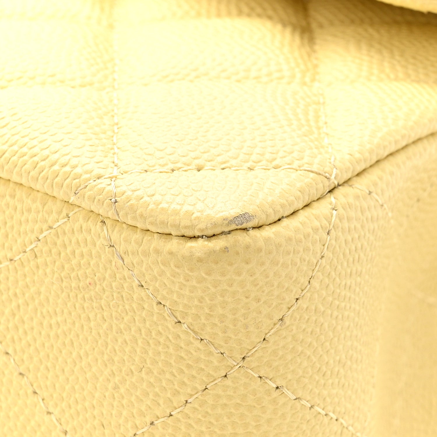 Chanel Caviar Quilted Medium Double Flap Light Yellow 10 of 12