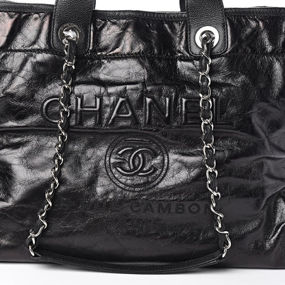 Chanel Glazed Calfskin Large Deauville Tote Black 11 of 11